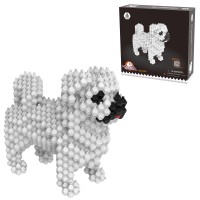 KADELE 귀여운 개 만들기 동물 세트, 매우 어려운 성인용 줄기 조립 블록 장식, 8세 이상 남아 여아를 위한 마이크로 3D 교육 장난감, 페키니즈 조립 세트(421개)