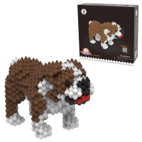 KADELE 귀여운 강아지 조립 동물 세트, 매우 어려운 성인용 줄기 조립 블록 장식, 8세 이상 남아 여아를 위한 마이크로 3D 교육 장난감, 불독 조립 세트(447개)