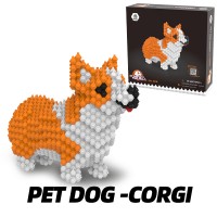 KADELE Cute Dog Building Animal Sets, Extremely Challenging STEM Building Blocks Decor for Adults Kids, Micro 3D Educational Toys for Boys Girls Ages 8 and Up, Corgi Building Set(571 Pieces)